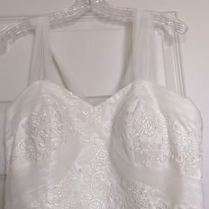 Off white embroidered wedding gown